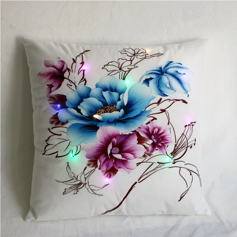 Светодиодный чехол для подушки креативные Цветочные растения Пальмовые Листья
