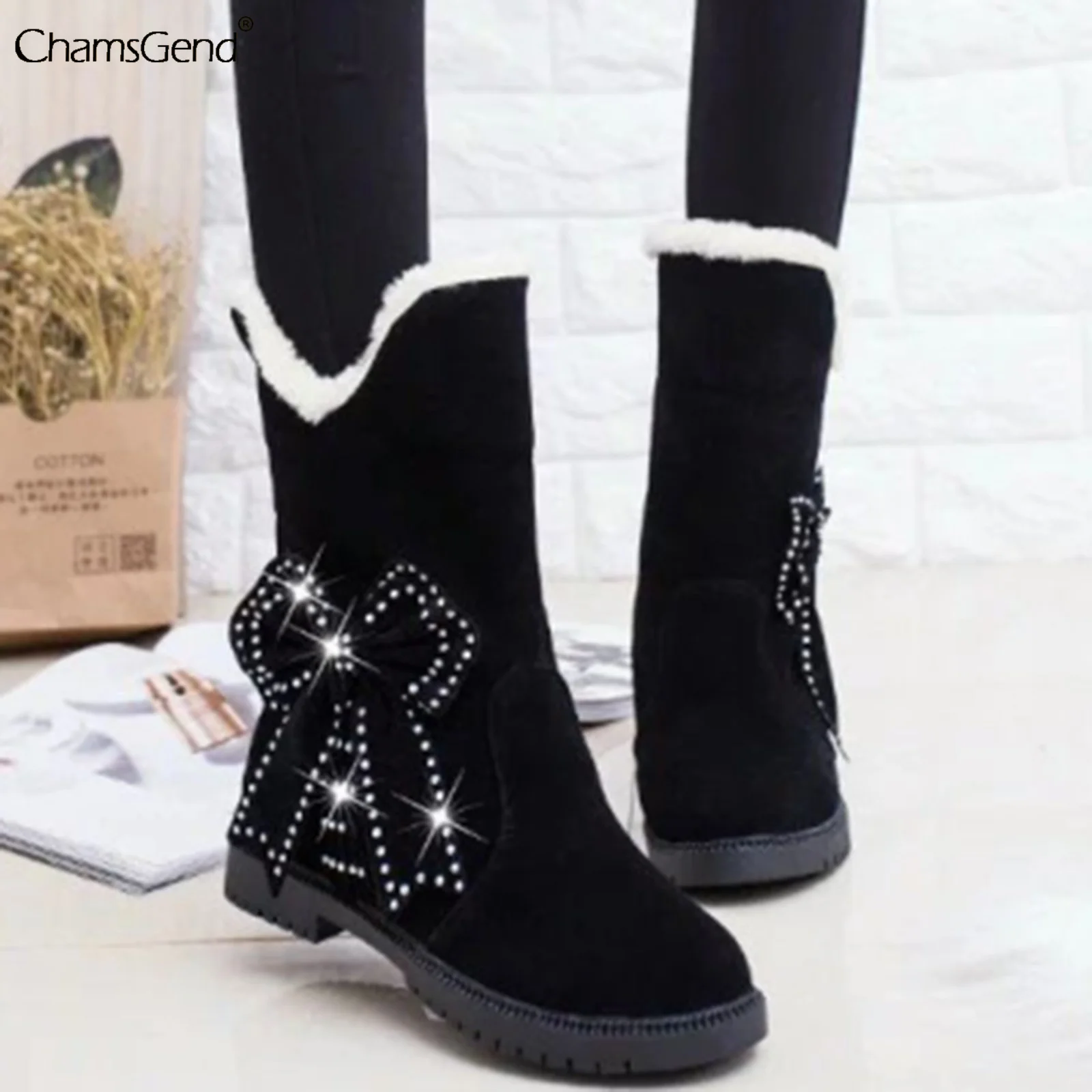 

Winter Women Boots Platform Shoes Keep Warm Mid-calf Snow Boots Ladies Comfortable Chaussures Femme Winter Shoes Botas Mujer