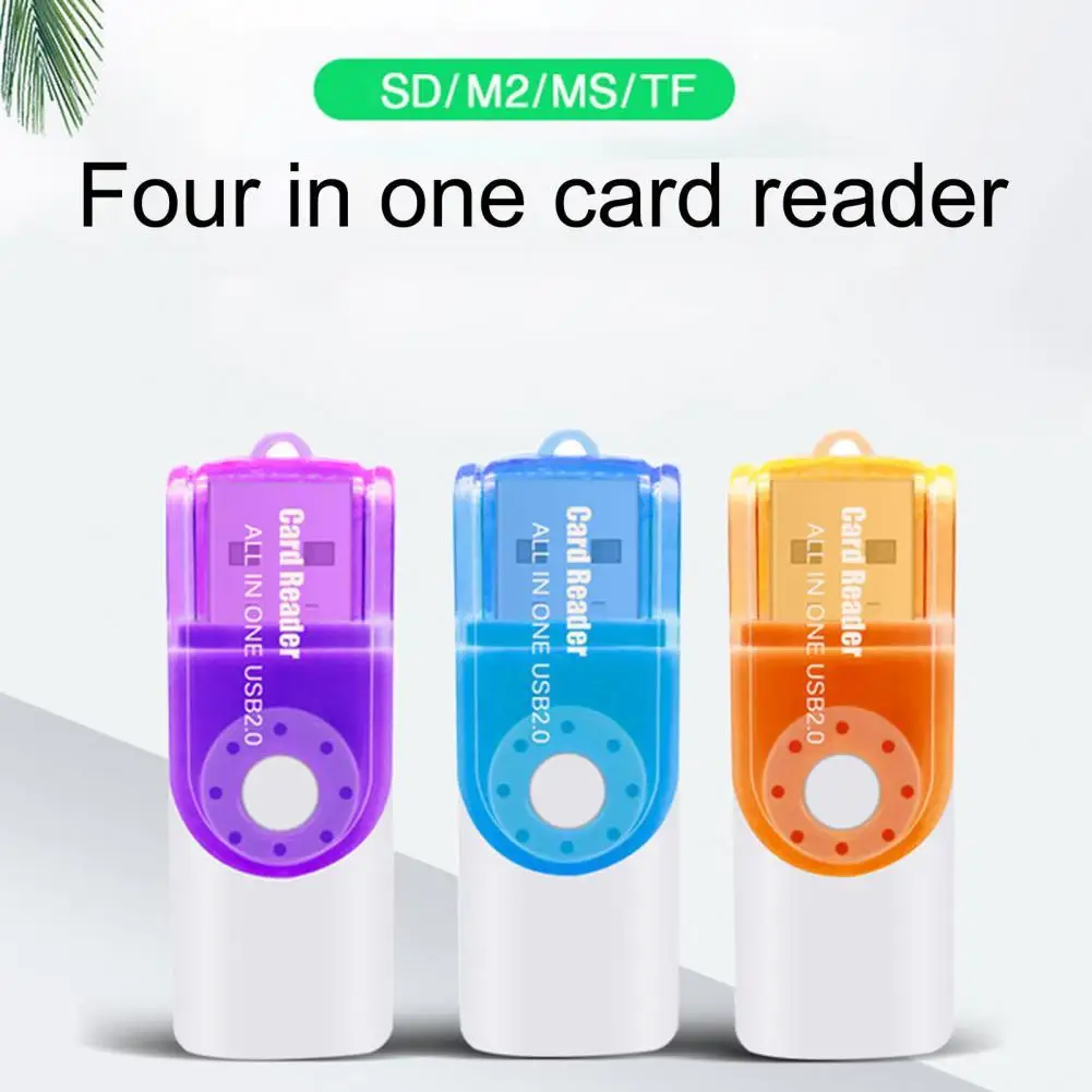 

Устройство чтения карт SD/MS/TF/M2 4-в-1, высокоскоростная передача, многофункциональный адаптер, легкое хранение, устройство чтения карт памяти ...