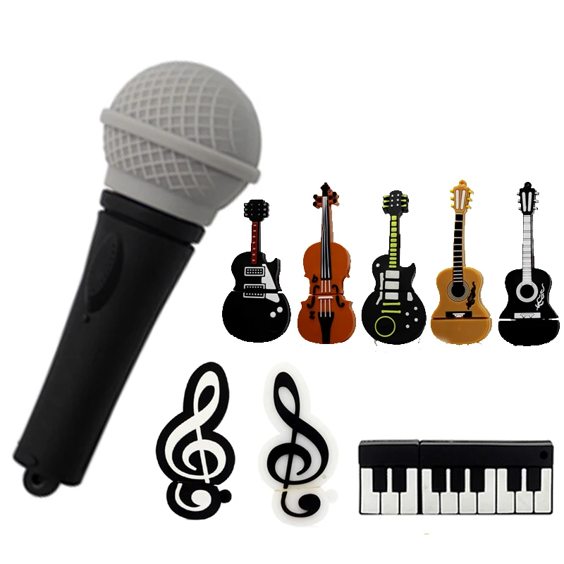 Лидер продаж флеш накопитель 64 ГБ прекрасный музыкальный инструмент гитара