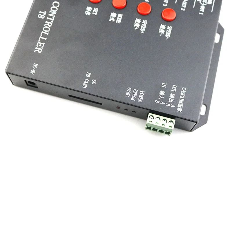 Светодиодный RGB контроллер T8 sd карта пикселей 8 каналов для WS2801 WS2812B WS2811 LPD6803