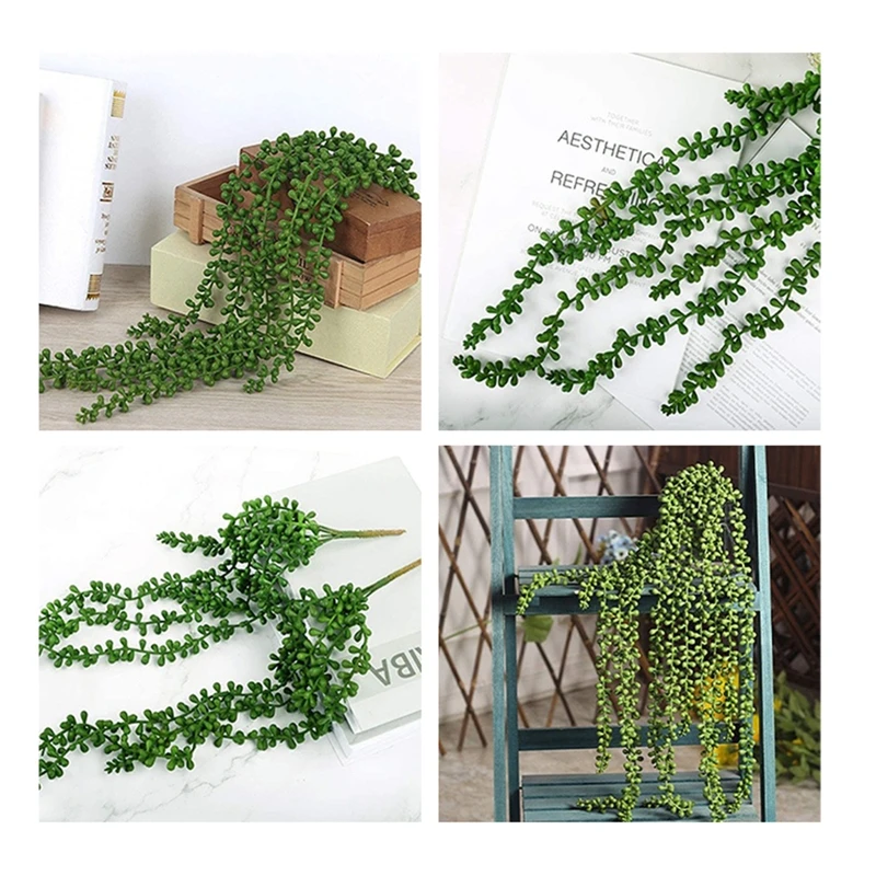 594C Искусственные Поддельные растения цепочка с жемчугом настенное украшение