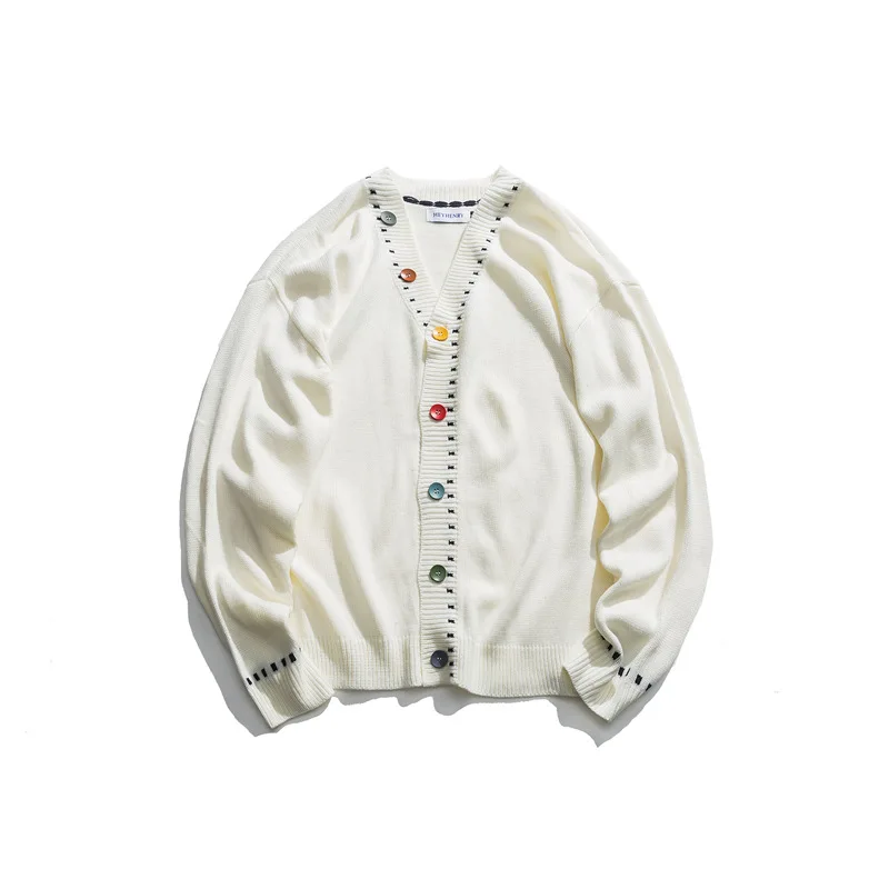 

Henry East Gate cardigan Korean couple autumn sweater men's oversize V-neck 2019 NEW