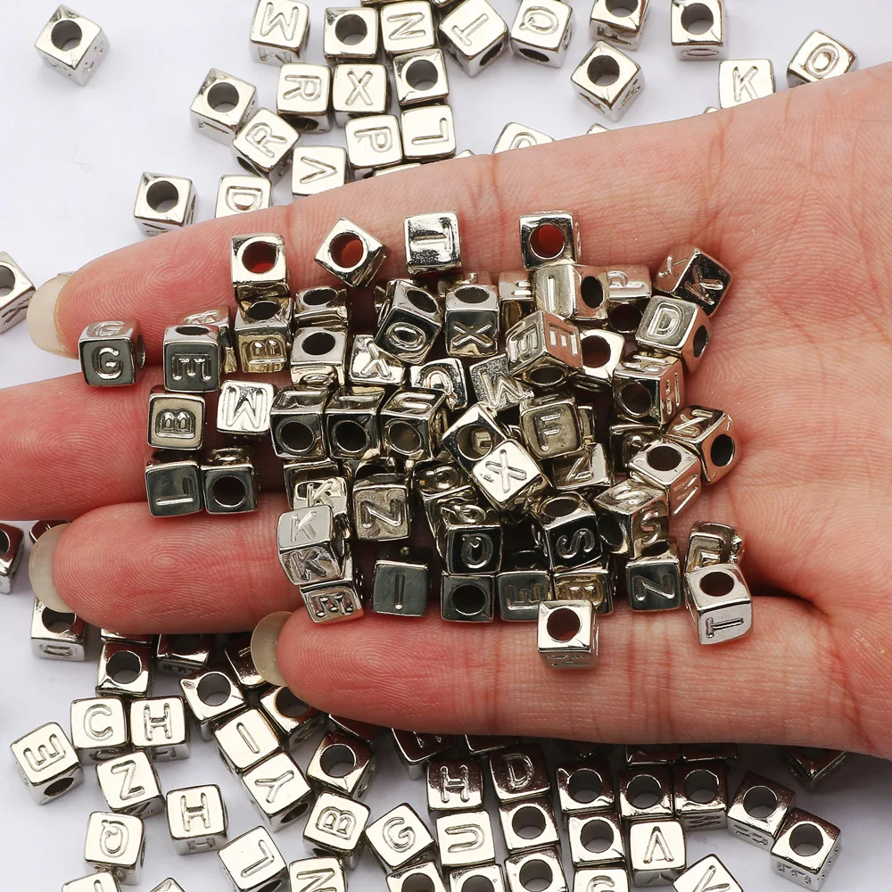 

6x6mm Square Mixed Letter Acrylic Beads Alphabet Loose Spacer Beads For Jewelry Making Diy Necklaces Bracelets Earrings Supplies