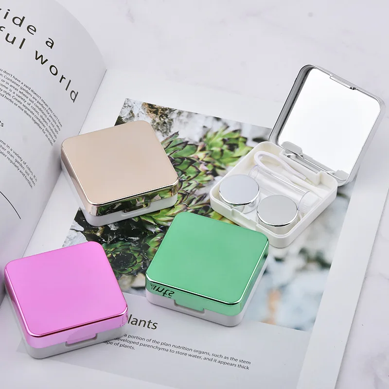 Цветной кейс для контактных линз с зеркалом женская коробка красоты глаз