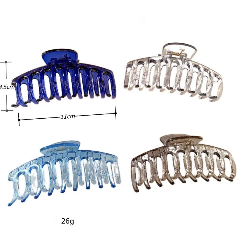 2022 Ins Модные Акриловые прозрачные синие Крабики для волос большие заколки