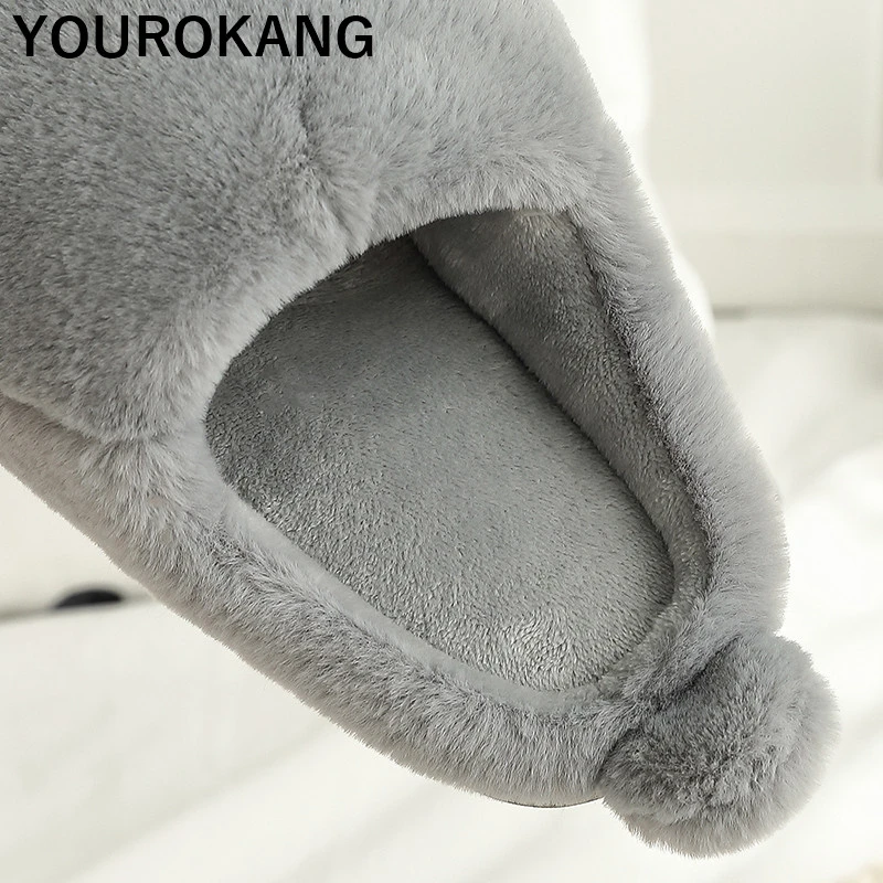 Мужская обувь Зимние домашние тапочки с милым мультяшным медведем Плюшевые