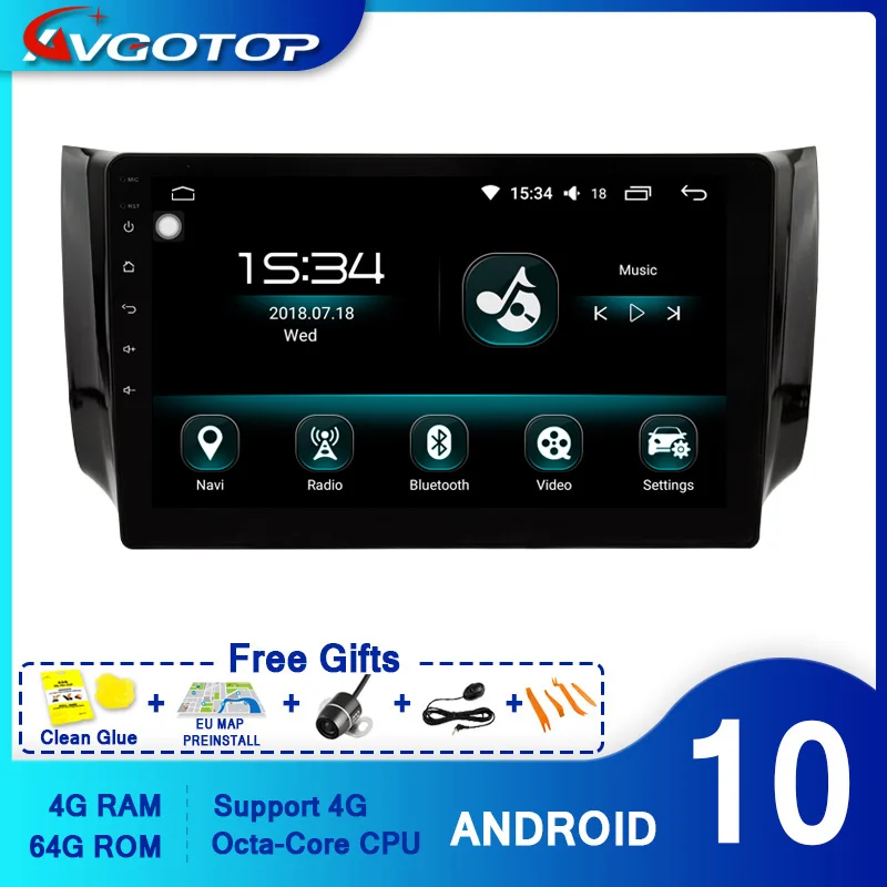 AVGOTOP Octa Core Android 10 0 сенсорный экран автомобильный DVD для NISSAN 2012 2016 Sylphy/B17 Sentra North America