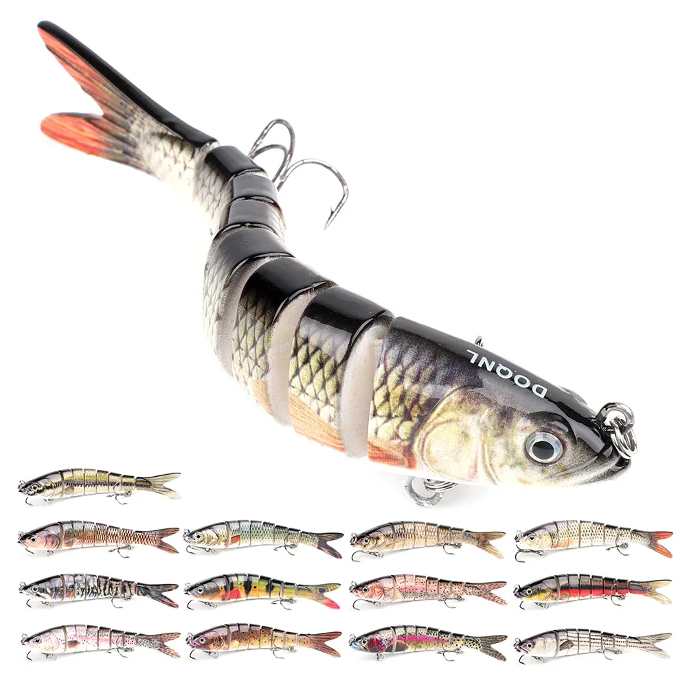 DONQL 8 Segment Crank Fishing Lure 13.8cm ArtificialSinking Wobblers Crankbait Plastic Hard Swimbait Bass Trout Fishing Lures
