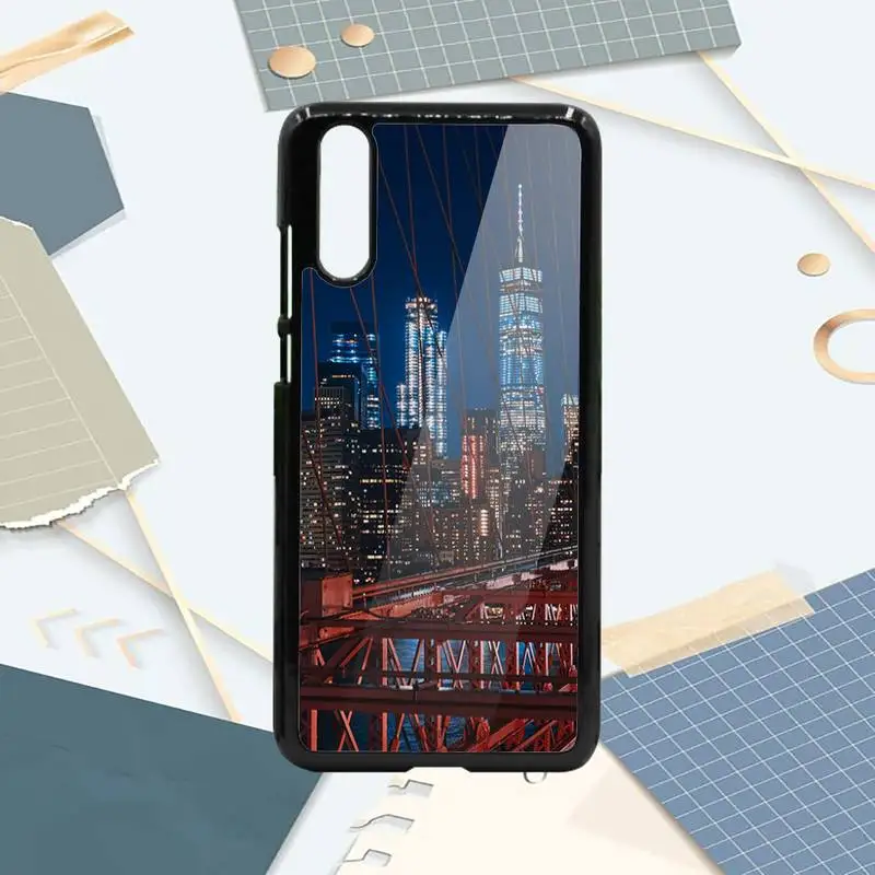 

New York City night light Phone Case PC For Samsung galaxy S note 8 9 20 10 e lite2019 plus pro ultra