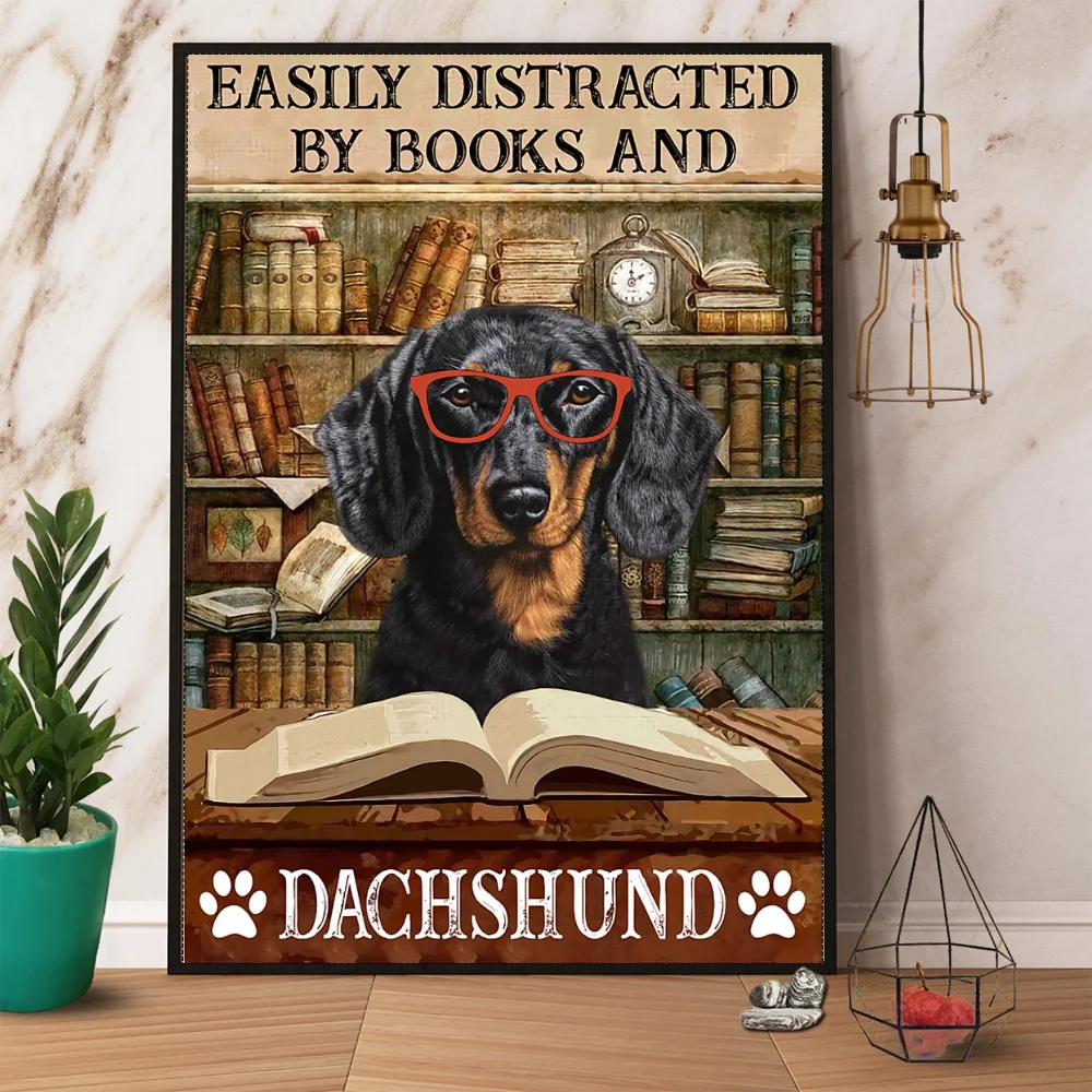 Книга для чтения таксы легко рассеивается на книги и такса собака влюбленная