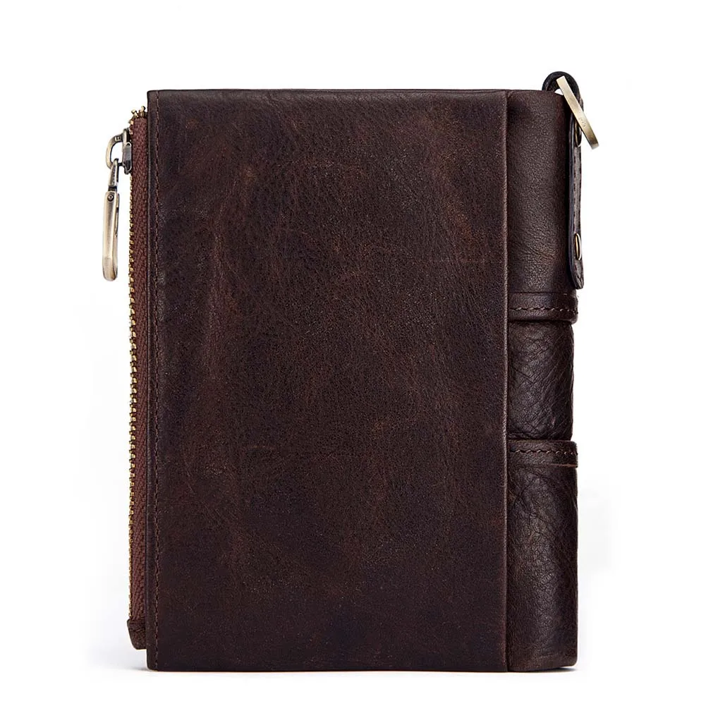 Мужской кошелек из натуральной воловьей кожи с отделением для монет и карт |