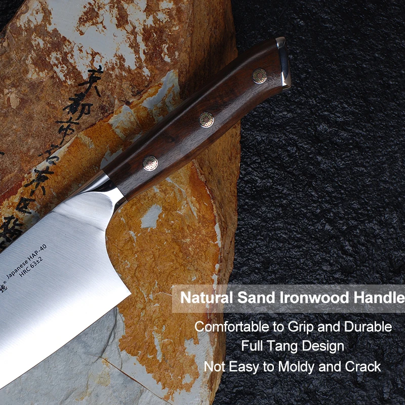 Кухонный нож шеф повара Высокоуглеродистый японский резец для мяса со стальным