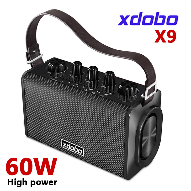 

XDOBO X9 Karaoke Speaker 60W High Power Outdoor Portable Bluetooth Column IPX5 Waterproof Subwoofer Sound System caixa de som TF