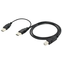 dual usb 2 0 male to standard b male y cable 80cm for printer scanner external hard disk drive