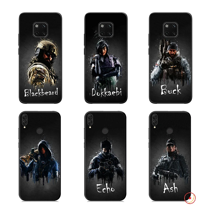 rainbow six Soft Silicone Case for Huawei P30 P20 P10 Lite Pro P Smart Plus 2018 2019 Z |