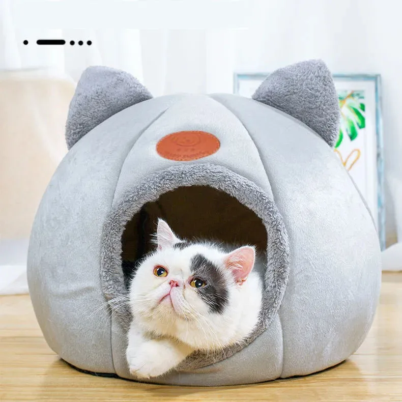 

Winter Cat Bed Pet Small House Basket Pet Products Cozy Cave Indoor Cat Beds Deep Sleeping Comfort Bed Pad