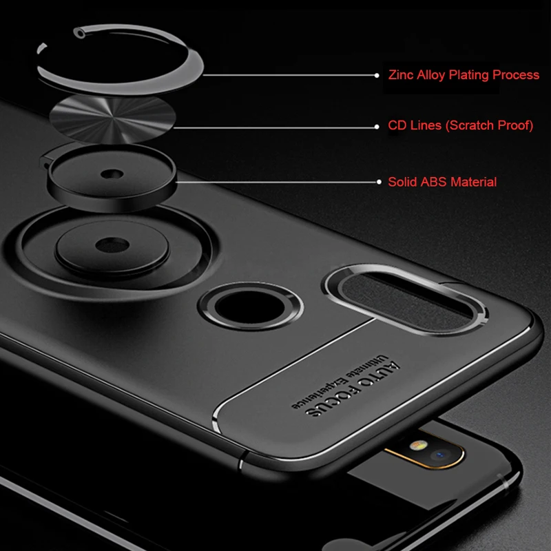 Redmi 7A Magnetic Ring Case For Xiaomi Note 7 Car Holder TPU Silicone Cover Shockproof Protective Cases |