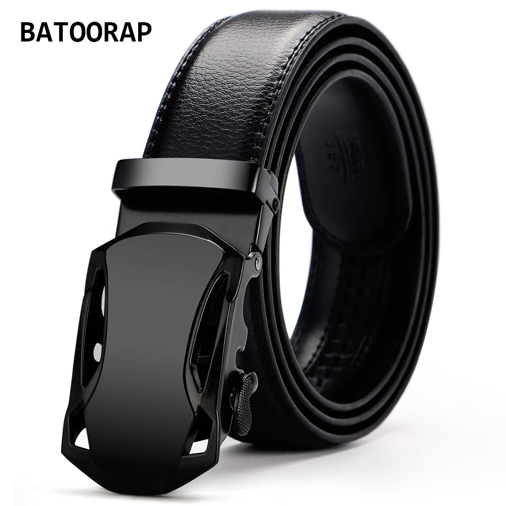 

Fashion 2021 Men's Belt Designer High Quality Trouser Leather Belt Cowhide Black Ratchet Metal Buckle Automatic Waist Strap Male