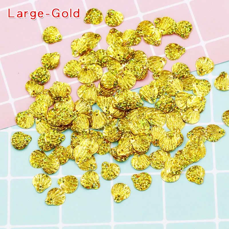 4-Large-Gold 10 г красочные оболочки Блестки прозрачные поставки слаймов Декор наполнитель дополнение игрушки DIY Lizun оболочки блеск Подвески клейкие аксессуары - Цвет: 4-Large-Gold
