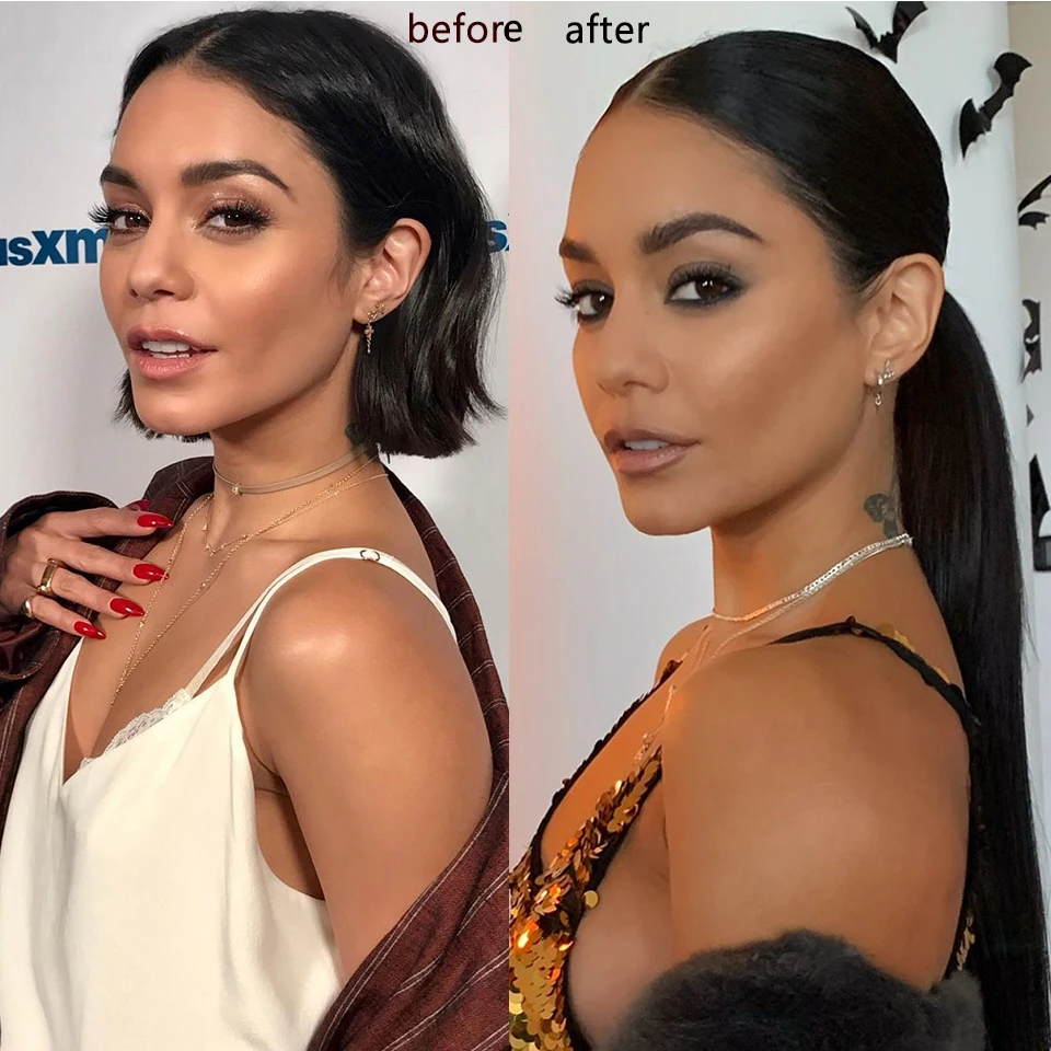 Luxediva бразильские прямые волосы конский хвост человеческие шнурок для черных