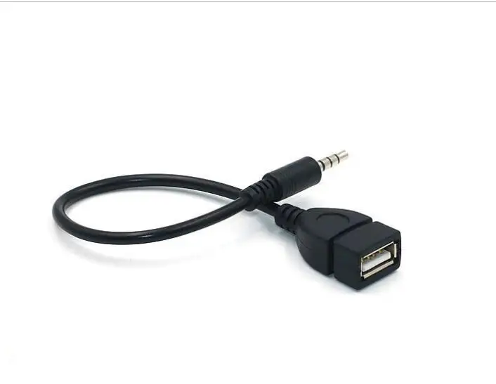 20 см Автомобильный mp3 Кабель-адаптер USB female to 3 5 мм u-диск подключение 12В
