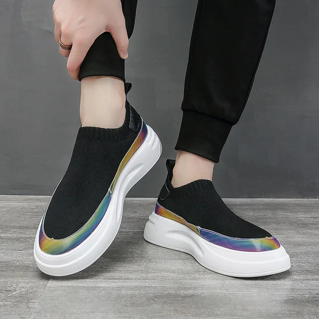 

Fashion High-quality Hightop Socks Shoes Men Summer New Style Knitted Soft Sole Men Shoes Breathable Allmatch Trend Casual Shoes