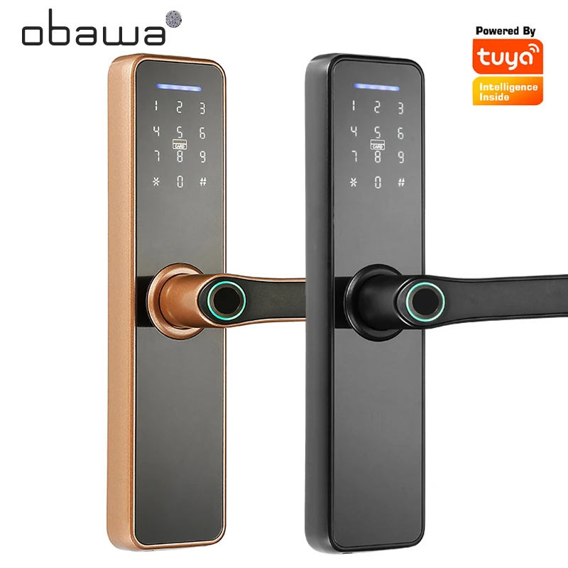 

Obawa 2021 New Smart Lock With Key Password IC Card TUYA APP WIFI Control Fingerprint Smart Door Lock X7-2