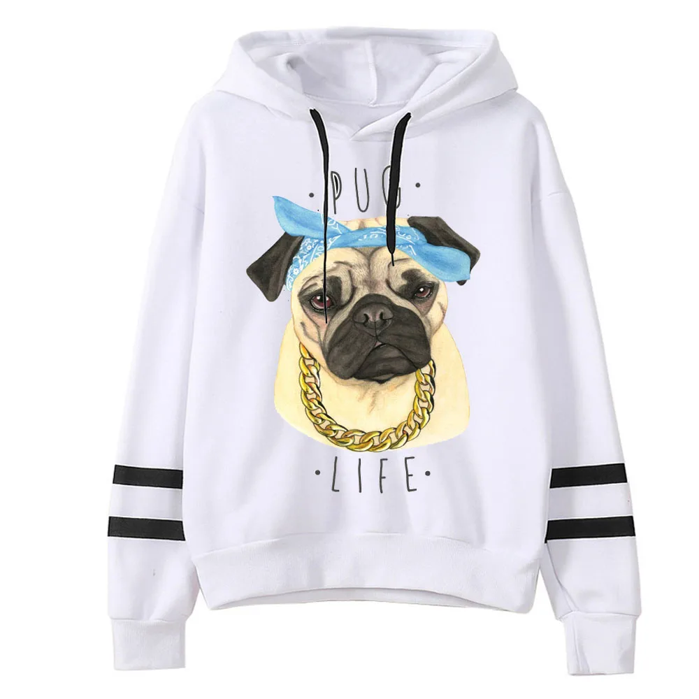 Для женщин Funy собака чехол pug Life толстовки с капюшоном и принтом Повседневное