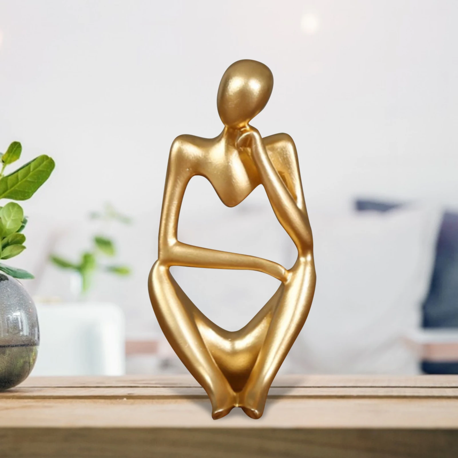 

Modern Abstract Statues Sculpture Resin Artistic Thinker Figure Thinking Man Resin Sculpture Mini Characters Office Home Decor