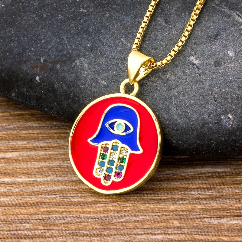 Деликатная модная простая руки Дизайн Медь циркон ожерелье ювелирные изделия