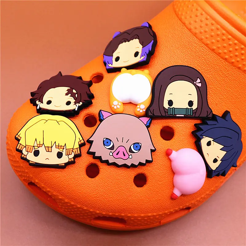 1pcs Japanese Cartoon Shoe Charms Comics Pig Dog Butt Zenyi PVC Shoe Accessories Decoration Fit Croc Jibz Party Kids Gifts U294