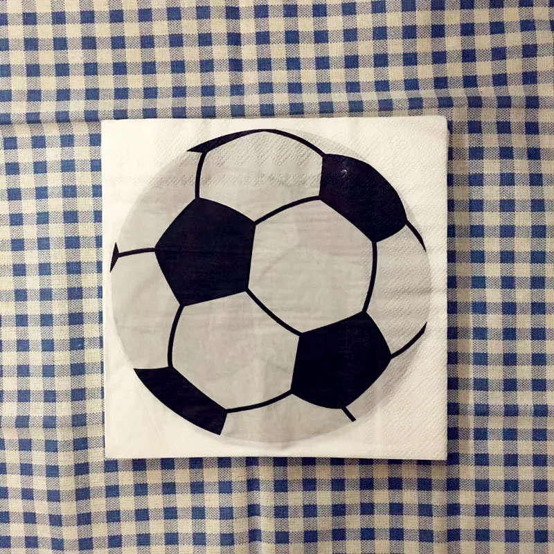 20pcs napkins Футбол посуда наборы Вечерние торжества детское украшение принадлежности салфетки флаги скатерть чашка бумажная тарелка день рождения - Цвет: 20pcs napkins