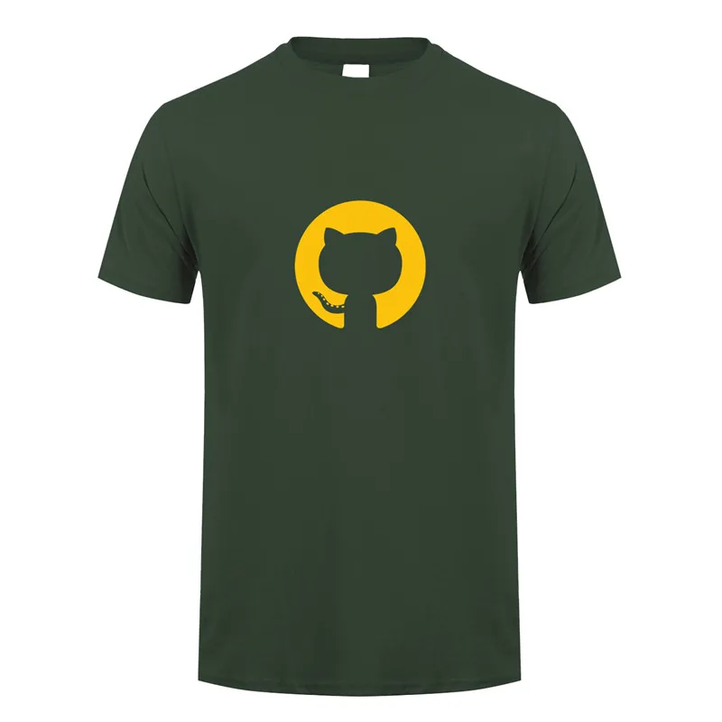 Forest Green Футболка Github программатор программа ape Программирование гиковская рубашка футболка с короткими рукавами LH-149 - Цвет: Forest Green