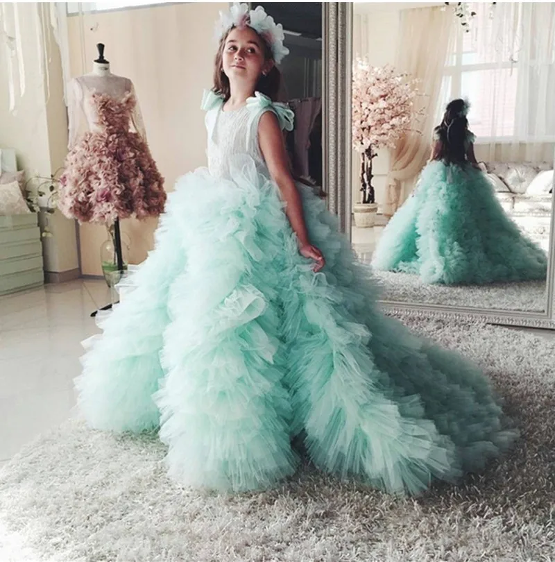 Puffy Ball Gown Flower Girl Dresses Communion Dress Tulle Party Pageant New Year 2021 | Свадьбы и торжества