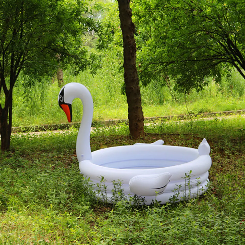 

Inflatable Baby Swan Bath Swim Tubs Newborn Thickening Children Cartoon Portable Bathtub Cool Safety Swimming Pool Float