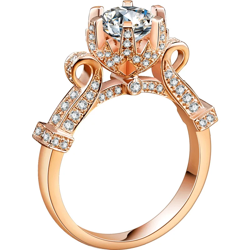 

Женское кольцо из серебра 925 пробы под розовое золото