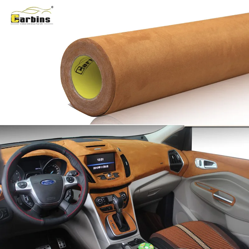 

Carbins Camel Velvet Fabric Velvet Film Suede Film Car Sticker With Bubble Car Interior Sticker Car Body Decoration Styling