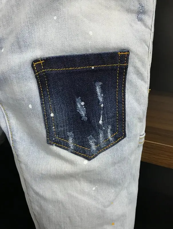 Classic Authentic Dsquared2 Men's Tube Jeans Casual Motorcycle Party Pant Streetwear 2021