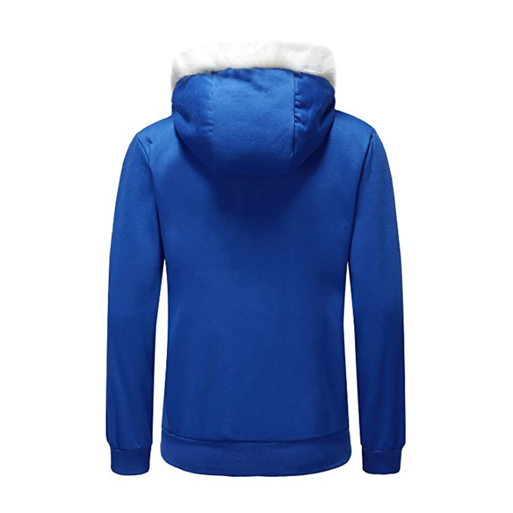 Унисекс для мужчин женщин Косплей Hoddies синий флис куртка с капюшоном однотонный