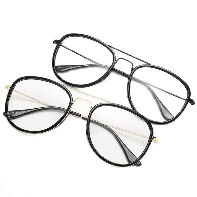

Classic Frog Mirror Fahsion Retro Optical Eyeglasses Unisex Double Beam Spectacles Simplicity Oversize Frame Eyewear