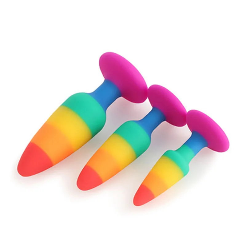 

3 Sizes G-Spot Stimulation Colorful Silicone Anal Butt Plugs Female Masturbation Dilator Flirting Products Alternative Adult Toy