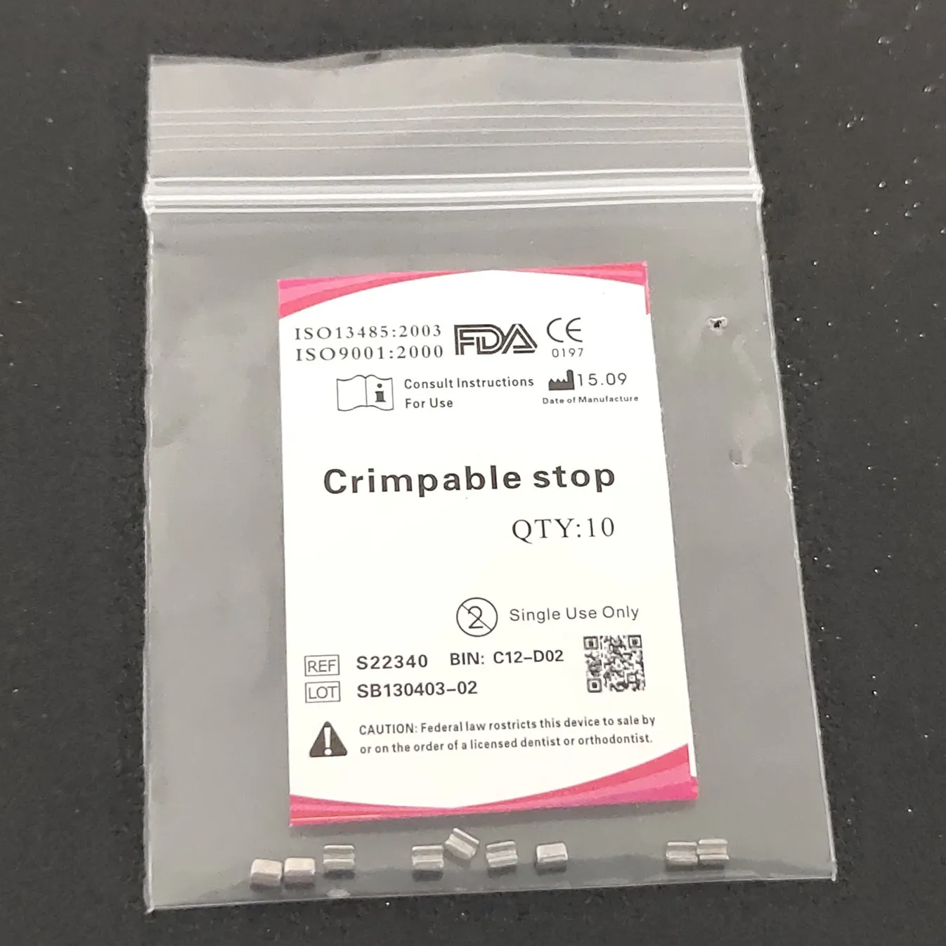 

100Pcs Crimpable Hooks Stop Orthodontic Dental Round Hole Wire Bracket End