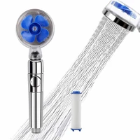 360 shower head rotated bath spray shower head high turbo pressure handset nozzle for fauce vortex propeller bathroom accessorie