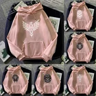 Толстовка с капюшоном, топ из полиэстера, свободная модная спортивная одежда с длинным рукавом и узором, Повседневная Толстовка в стиле хип-хоп, уличная одежда на осень и зиму