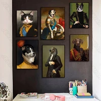 custom poster funny animal dog nordic style waterproof ink print art painting modern living room bedroom wall sticker decor