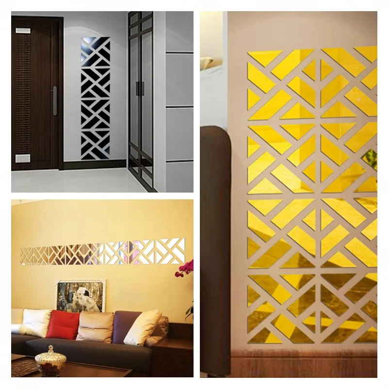 3D зеркальная Съемная Настенная Наклейка 32 шт. для гостиной спальни фона