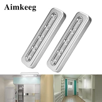 led under cabinet light 5leds touch closet night lights battery powered wall lamp for home kitchen wardrobe bedroom lighting