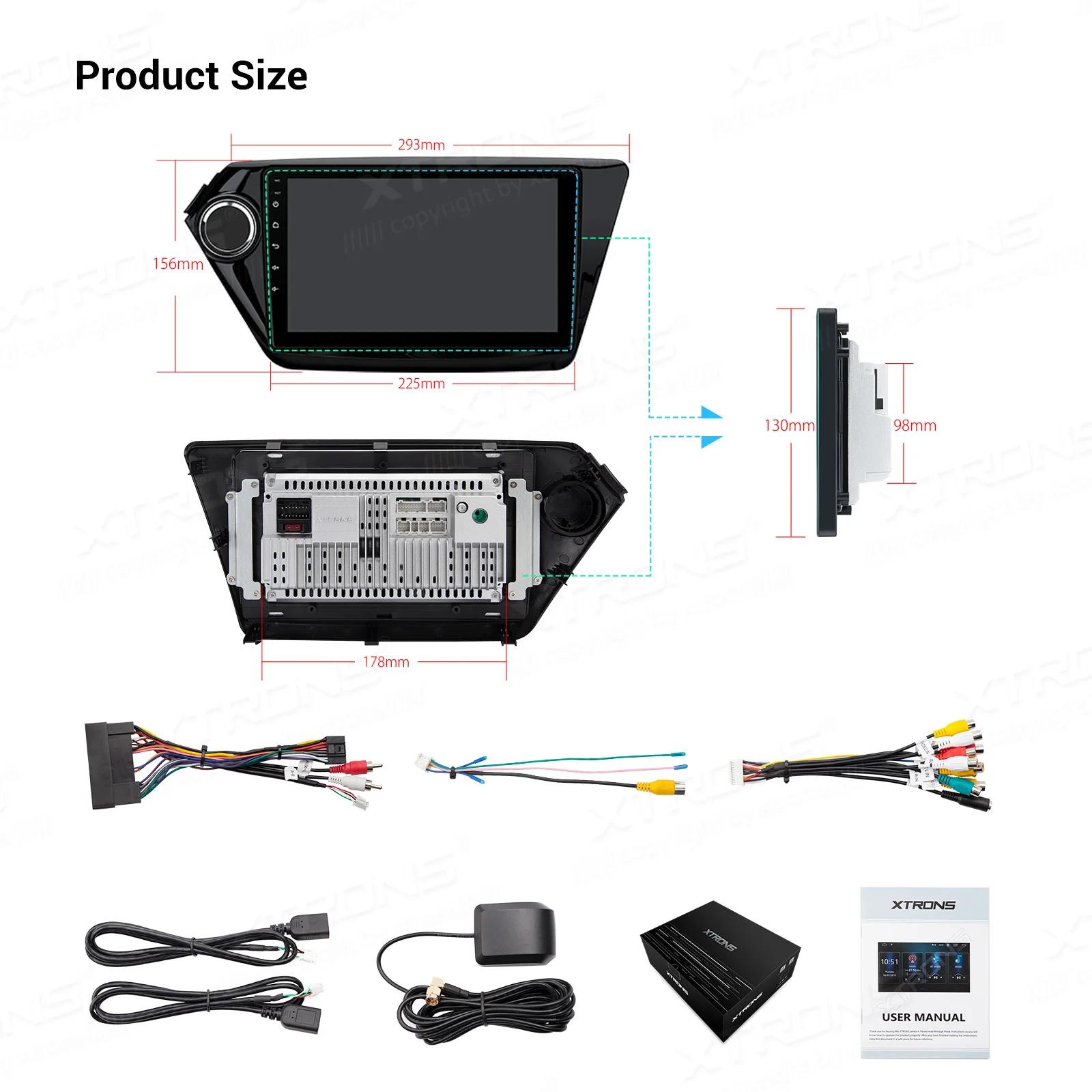 Автомобильный мультимедийный плеер XTRONS на Android с 9 &quotэкраном GPS DSP для Kia Rio 5 door Sedan