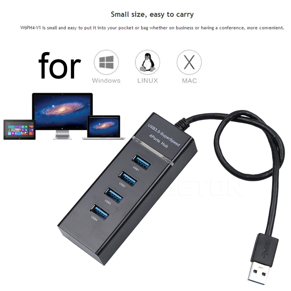 Kebidu 4 Порты и разъёмы док-станция USB 3 0 разветвитель адаптер 5 Гбит/с usb-хаб высокого